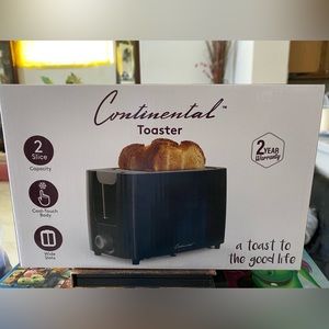 COPY - CONTINENTAL : Brand New but no tags , 2 slice electric toaster, Black